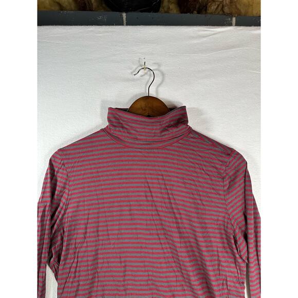 Pendleton Turtleneck Pullover Midweight Cotton Modal Blend Striped Red Grey XL - Picture 3 of 9